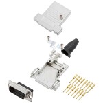 Encitech DTSL15-SJSRG-T-DBCP-K 6355-0089-02 sada D-SUB kolíkové lišty 180 ° Pólov: 15 krimpované 1 ks; 6355-0089-02