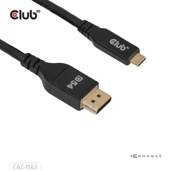 Club3D Kábel USB-C na DisplayPort 2.1 / DP54 Bi-Directional / 8K120Hz / 4K480Hz / 2m (CAC-1563)