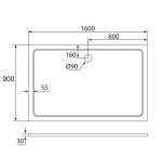 H K - THOR Sprchová vanička z liateho mramoru, obdĺžnik, 160x90x3 cm SE-THOR-16090