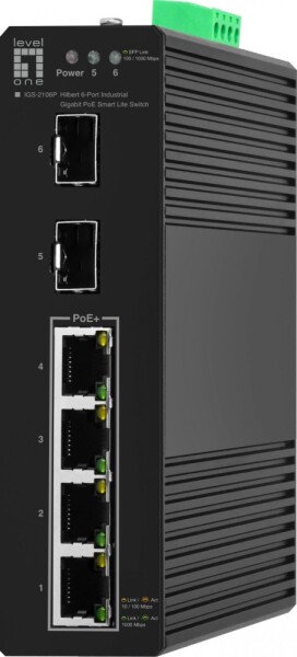 LevelOne LevelOne IGS-2106P łącza sieciowe Zarządzany L2 Gigabit Ethernet (10/100/1000) Obsługa PoE Čierny