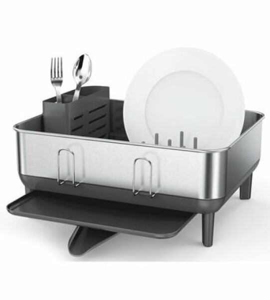 Simplehuman Odkvapkávač na riad Compact / rám z nerez ocele / šedý plast / FPP (KT1184DC)