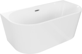 MEXEN/S - Oval vaňa voľne stojaca 150 x 75, biela, sifón a prepad chróm 52671507500-01