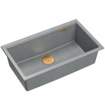 Quadron - Granitový drez Logan 110 Grey Metallic Oceľ HQD7644U5_BS_U