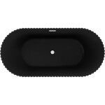 MEXEN/S - Paola voľne stojaca vaňa reliéf 170 x 80, čierna mat, sifón a prepad biela 52721708071-20