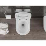 MEXEN/S - Carmen Závesná WC misa Rimless Tornado vrátane sedátka s slow, duroplast, biela lesk 30880200T