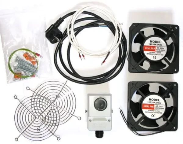 Xtendlan Ventilačná jednotka / Ventilačná jednotka / termostat / 2x ventilátor / napájací kábel (SFAN-WM-2FT)