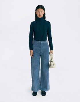 Thinking MU Fuzz Corduroy Karina Pants BLUE 36