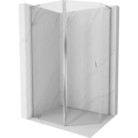 MEXEN/S - Mist Lsprchovací kút päťboký krídlový asymetrický 90 x 80, transparent, chróm 8A8L-090-080-01-00