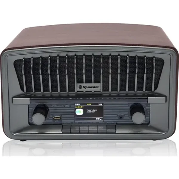 ROADSTAR HRA-270D+BT hnedá / Retro rádio / FM / PLL / DAB+ / CD / MP3 / 3.5mm / USB (7621800033147)