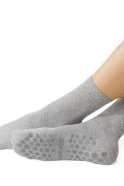 DÁMSKE PONOŽKY S ABS 088 SVĚTLE ŠEDÁ MELANŽ 35-37