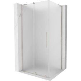 MEXEN/S - Velar L sprchovací kút, posuvné dvere 100 x 80, dekor, nikel kartáčovaný 871-100-080-33-97
