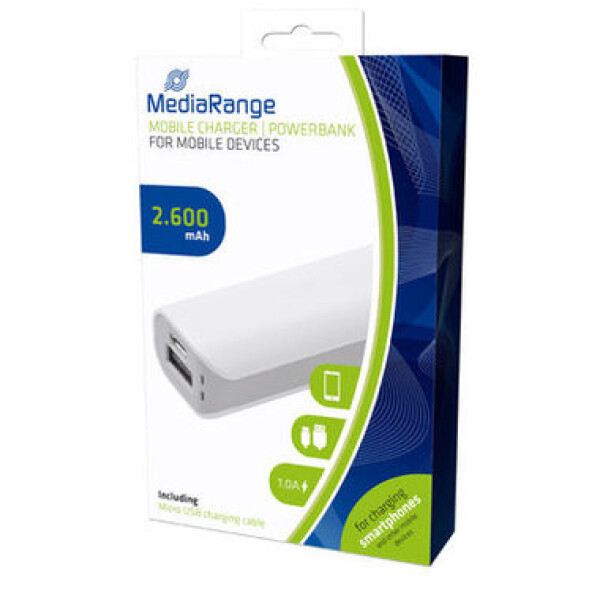 MediaRange Mobile Charger 2.600 mAh biela / Powerbank / 5V 1A (MR745)