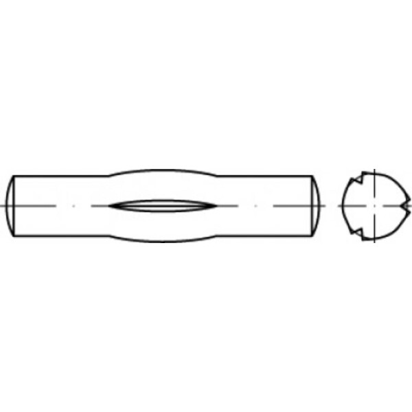 TOOLCRAFT TO-5438025 čiastočne ryhovaný valcový kolík 3 mm ocel 100 ks; TO-5438025
