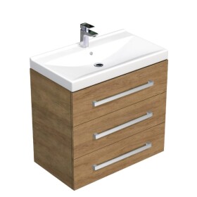 Kúpeľňová skrinka s umývadlom SAT Cube Way 80x76, 5x46 cm dub Hickory CUBE46803DHVER CUBE46803DHVER