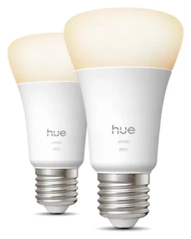 Philips Hue White E27 2ks / Múdra LED žiarovka / 810 lm / 2700 K / Bluetooth/Zigbee / stmievateľná (SKL000509925)