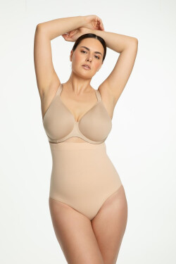 Julimex Nohavičky s vysokým pásom 441 bez švov S-2XL Béžová L