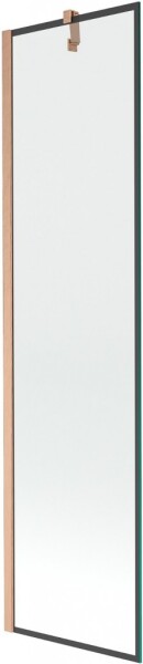 MEXEN/S - Next vaňová zástena FIX 50 x 150, čierna vzor, meď kartáčovaná 895-050-000-00-70-65