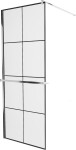 MEXEN/S - KIOTO Sprchová zástena WALK-IN s poličkou a držiakom uterákov 90 x 200, transparent/čierna 8 mm, chróm 800-090-121-01-77