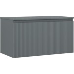 MEXEN/S - Rivel kúpeľňová skrinka pod umývadlo 90 cm s doskou, 1 šuplík, reliéf, grafit mat 91A20-09047-1-BFC66