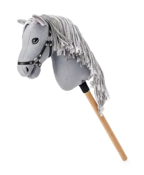 Faunica Hobby horse Apollo, šedý kôň na tyči, povrázková hriva
