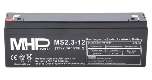 MHPower MS2.3-12 / Olovený akumulátor / AGM / VRLA / 12V / 2,3Ah / F1 (MS2.3-12)