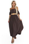 Boho maxi šaty 614-1 Chocolate - Numoco UNI