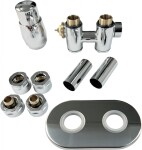 HOPA - THERMCOMBI-SET, stredový ventil s pripojením pre elektrickú tyč - Farba - Chróm, Variant - Ľavá RDTHERMCOMSETLC