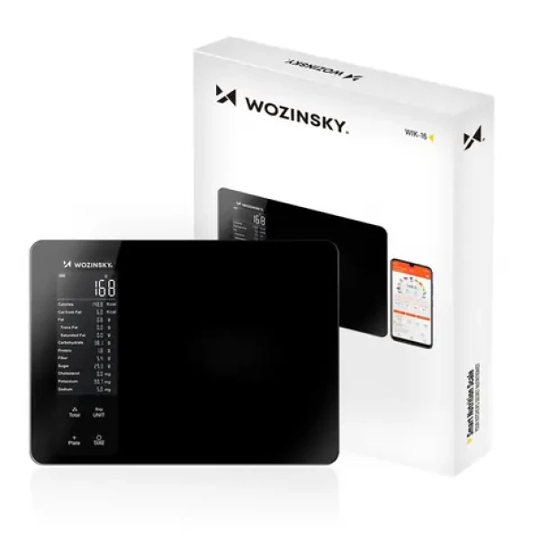 Wozinsky WIK-16 čierna / Kuchynská váha / digitálny displej / Bluetooth / mobilné aplikácie