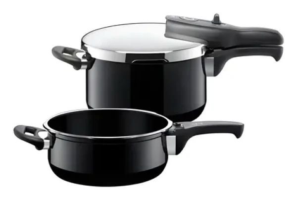 Silit Silargan Sicomatic t- PLUS Sada tlakových hrncov čierna / 22 cm / 4,5 la 3,0 l / nerezová oceľ (2129304111)