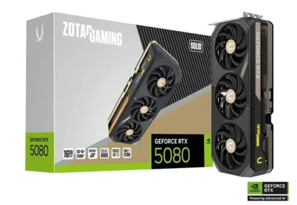 Zotac GAMING RTX 5080 SOLID 16GB / 2617MHz / 16GB GDDR7 / 256-bit / 1x HDMI + 3x DP / 850W (16) (ZT-B50800D-10P)