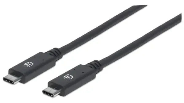 Manhattan USB-C černá / USB kabel / USB-C (M) – USB-C (M) / USB 3.2 Gen 2, 10 Gbit/s / 1 m (355223)