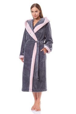 Dámsky župan L&L 9145 Hft long 5XL perla 5XL-173/128/130
