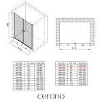 CERANO - Sprchové 2-krídlové dvere Antelo L/P - 6 mm - chróm, transparentné sklo - 130x190 CER-482128