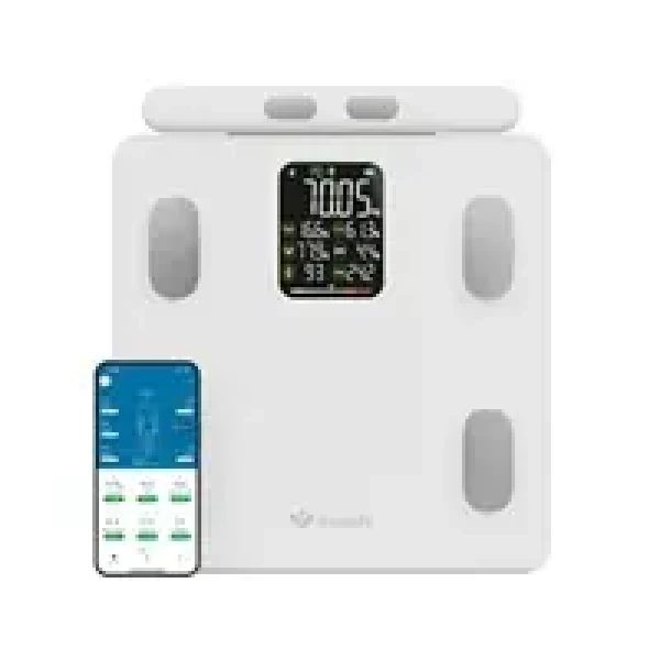 TrueLife FitScale W8 biela / osobná digitálna váha / bluetooth / LCD displej / 4X AA (TLCSMFSW8NNWA)