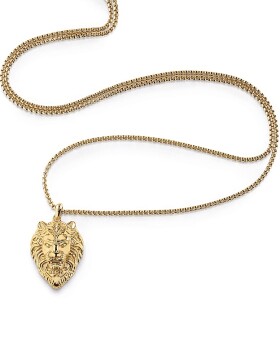 Guess Pozlátený náhrdelník s príveskom leva Lion King JUMN01387JWYGT/U