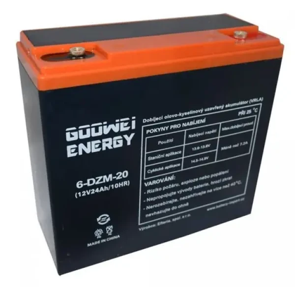 GOOWEI Energy Pb trakčný záložný akumulátor VRLA GEL 12V/24Ah (vhodné pre štvorkolky, autíčka a motorky) (6-DZM-20)