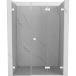 MEXEN/S - Lunar-F skladacie sprchové dvere pravé 115, transparent, biela 836S-115-050-20-00-P