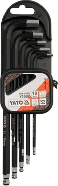 YATO YT-0561 / Sada kľúčov imbus s guličkou 10 ks extradlhšia (YT-0561)