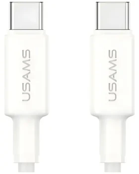 USAMS U90 biela / Kábel / USB-C (M) - USB-C (M) / 60W / 1m (SJ763USB01)