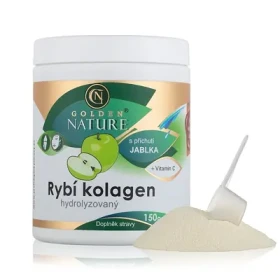 Golden Nature Hydrolyzovaný Rybí kolagén+Vitamín C 150g (jablko) (GN000064)
