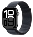 Apple Watch Series 10 GPS 46mm Klavírno čierne hliníkové telo - Atramentovo fialový prevliekací remienok / 130-200 mm (MWWR3QC/A)
