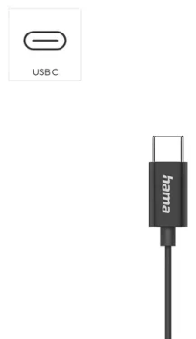HAMA Classy čierna / Slúchadlá do uší - štuple / mikrofón / USB-C / 1,2 m (221785)