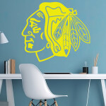 Veselá Stena Samolepka Hokejový tím Chicago Blackhawks Farba: šedá, Veľkosť: 100 x 87 cm