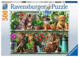 Ravensburger Mačky na poličkách medzi kvetinami /500 dielikov/ od 10 rokov