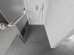 MEXEN/S - Kioto+ L Sprchová zástena WALK-IN s poličkou a držiakom uterákov 110 x 200, transparent/dekor, nikel kartáčovaná 800-110-123-97-35