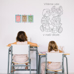 Veselá Stena Samolepka Vítame Vás v našej škole Farba: žltá, Veľkosť: 80 x 55 cm