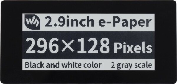 Waveshare Wyświetlacz dotykowy E-paper E-Ink - 2,9'' 296x128px - SPI/I2C - čierno-Biely - do Raspberry Pi Pico - Waveshare 20051}
