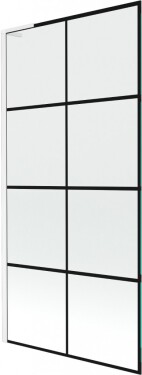 MEXEN/S - Next L vaňová zástena FIX 90 x 150, čierna vzor, biela 895-090-000-03-77-20