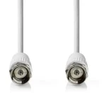 Nedis satelitný anténny kábel F(M)-F(M) biela / Kábel / 75 Ohm / 50 dB / dvojité tienenie / 5 m (CSGL41000WT50)