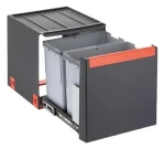 Franke Sorter Cube 40 čierno-šedá / Odpadkový kôš / triedený odpad / 2 x 14 l / ručný výsuv (134.0039.330)